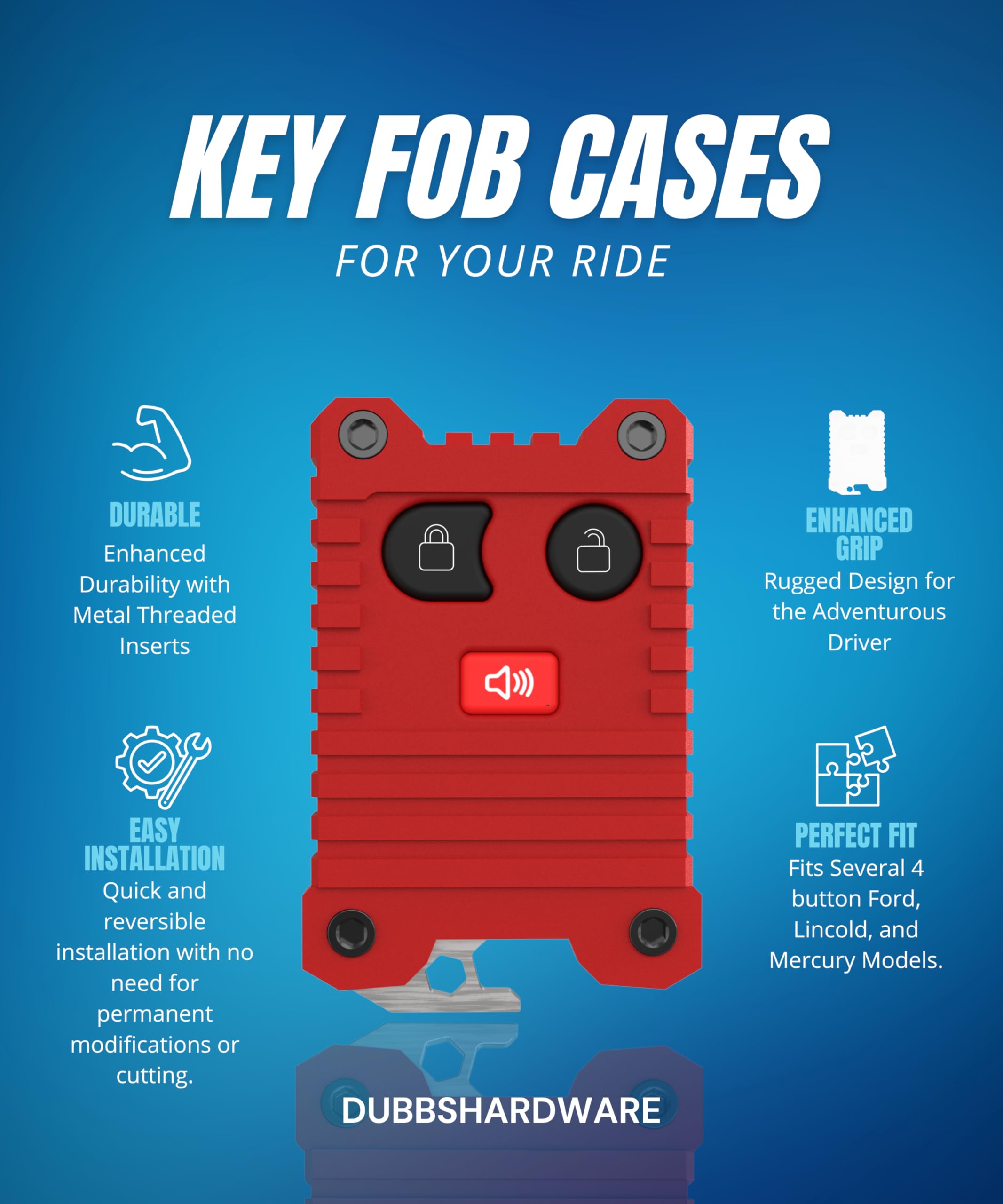 Dubbs Hardware compact, stylish key fob cover for daily use