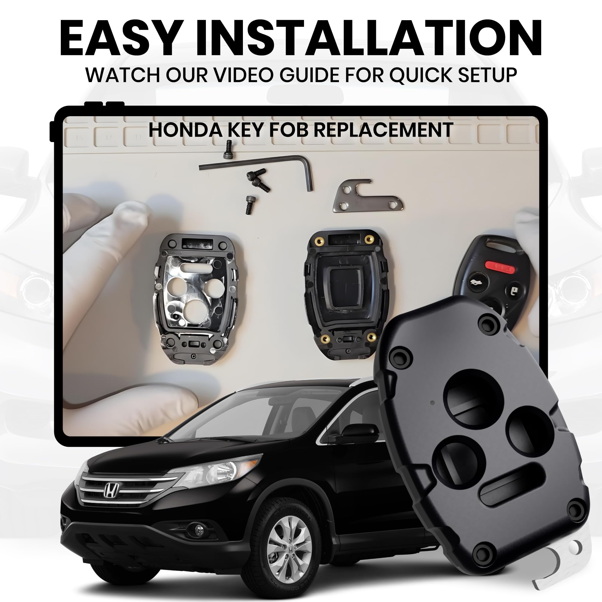 Dubbs Hardware seamless-fit Honda key shell preserves smooth keyless entry.