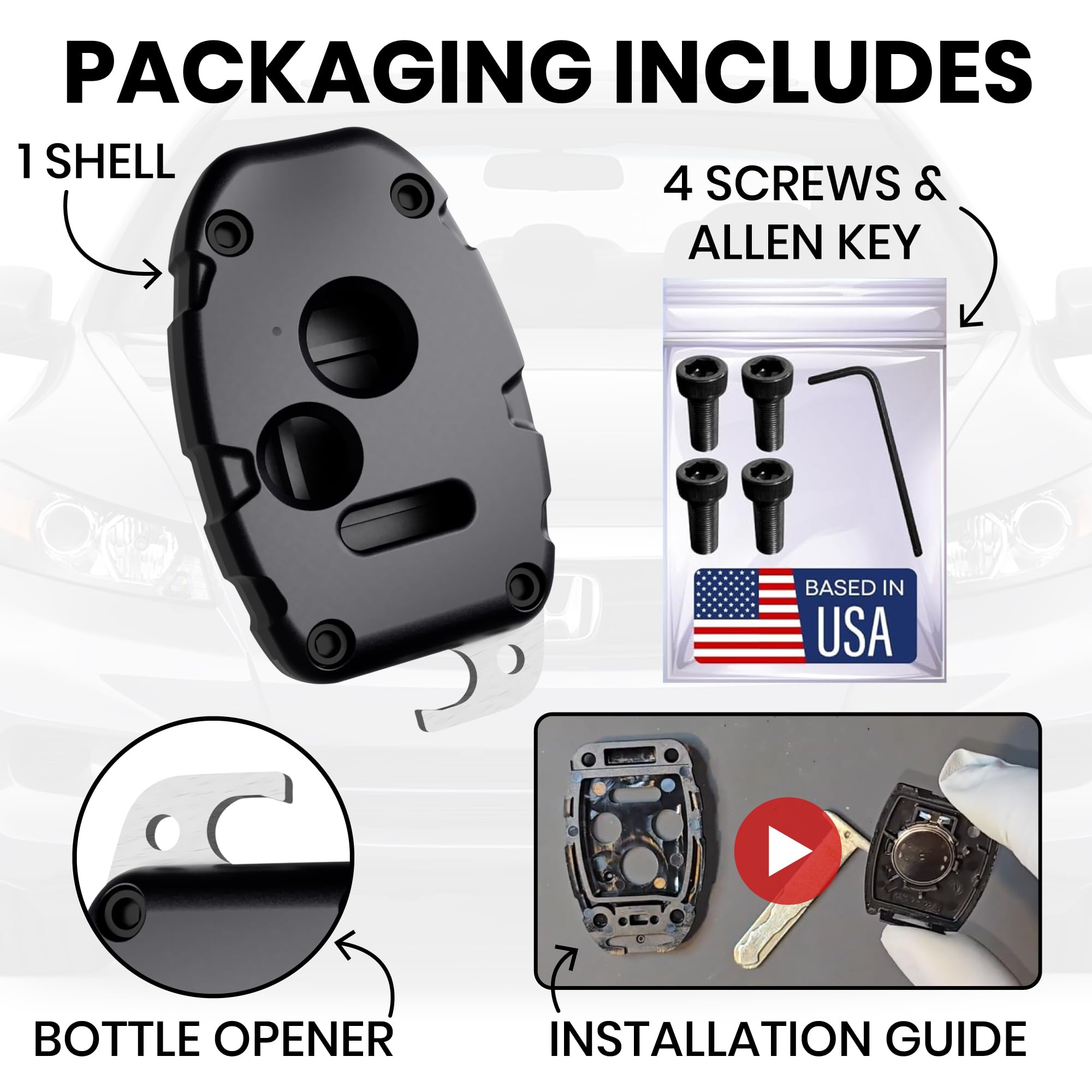 Dubbs Honda key fob shell secure fit maintains keyless entry reliability