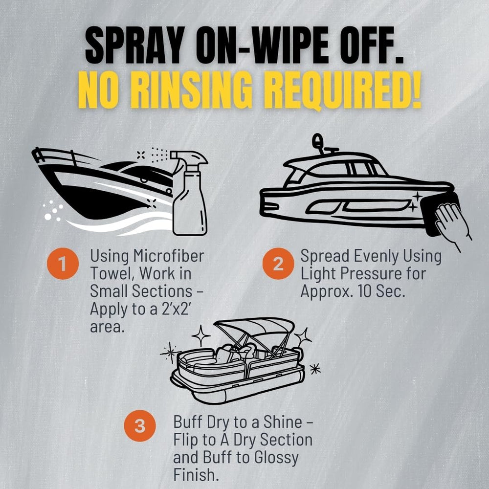 DUCKY PRODUCTS Water Spot Plus safe on marine fiberglass surfaces