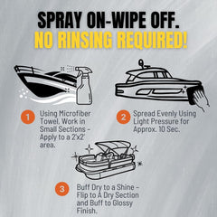 DUCKY PRODUCTS Water Spot Plus safe on marine fiberglass surfaces