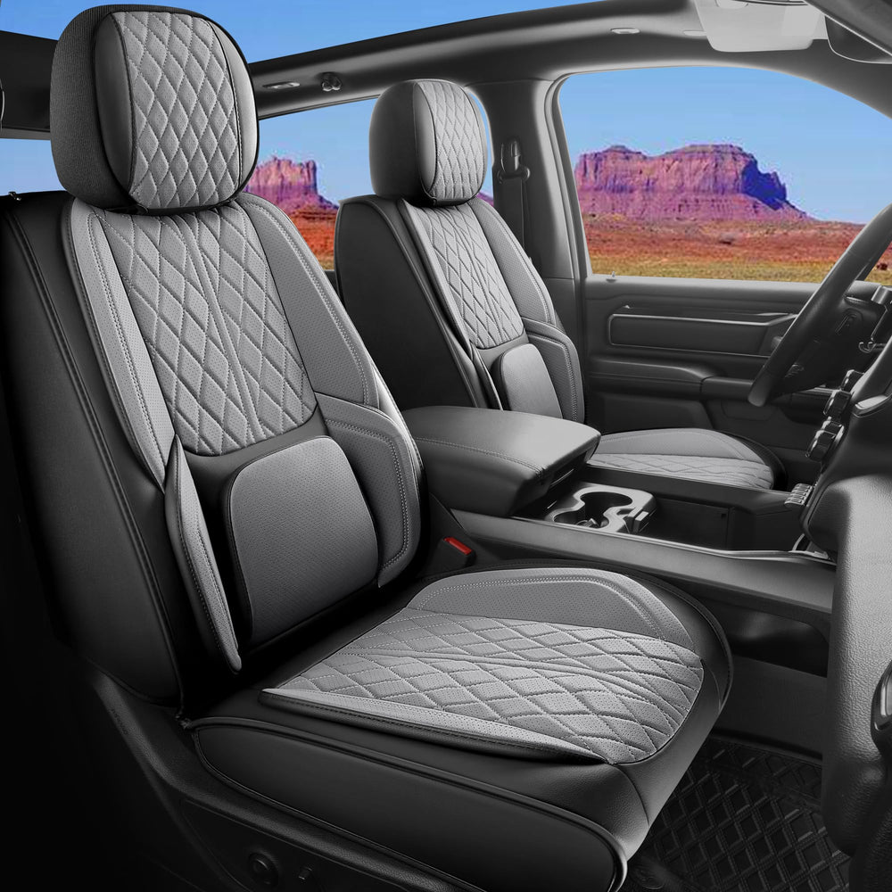 DuDuWang f150 custom-fit front seat cover protects seats with a stylish, durable finish.