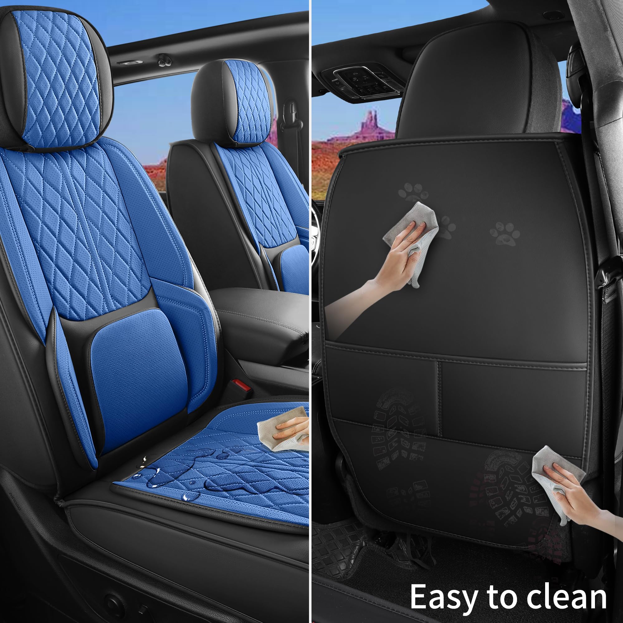 Includes two extra headrest covers for larger headrests.