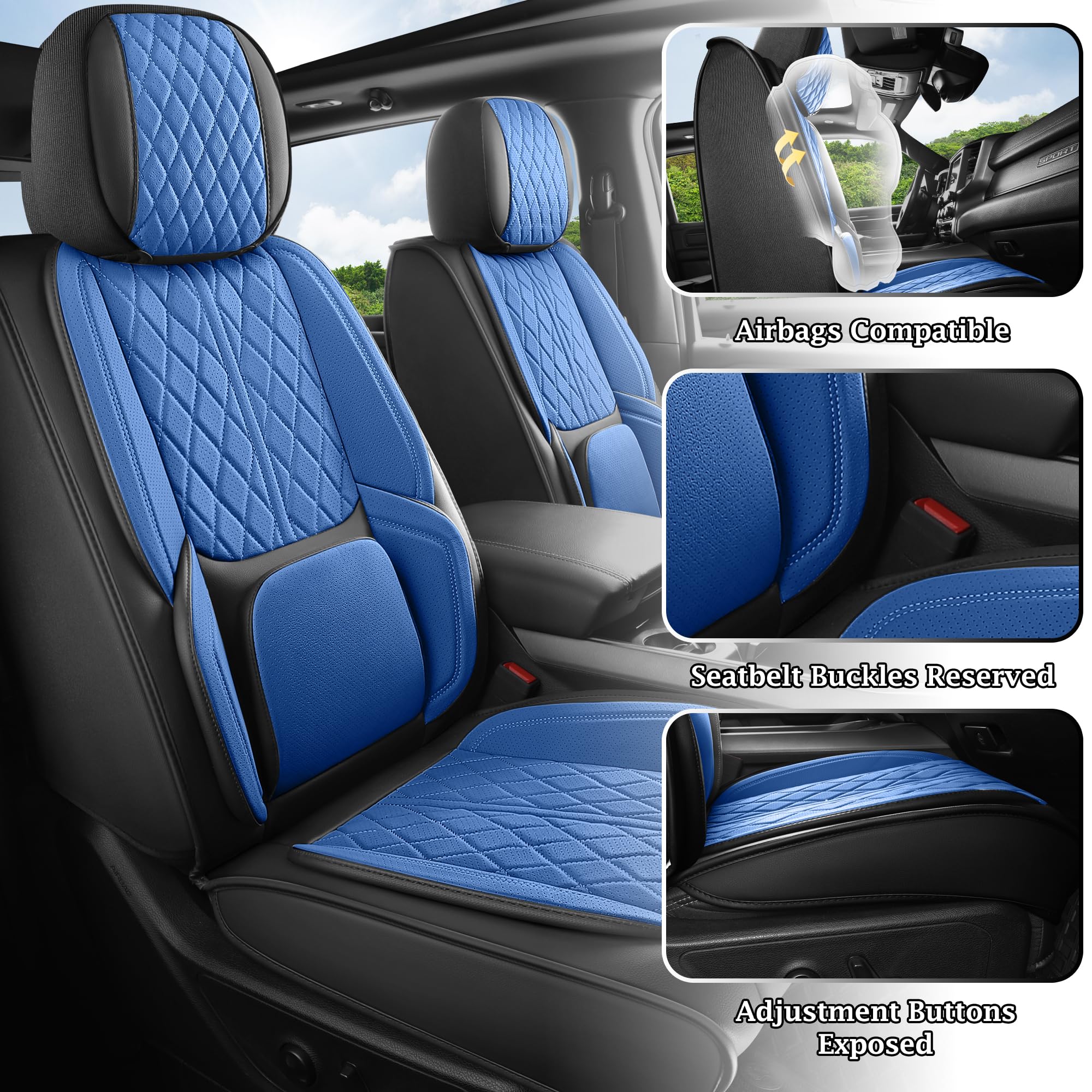 Seamless fitment on Ford F-150 seats with DuDuWang cover.