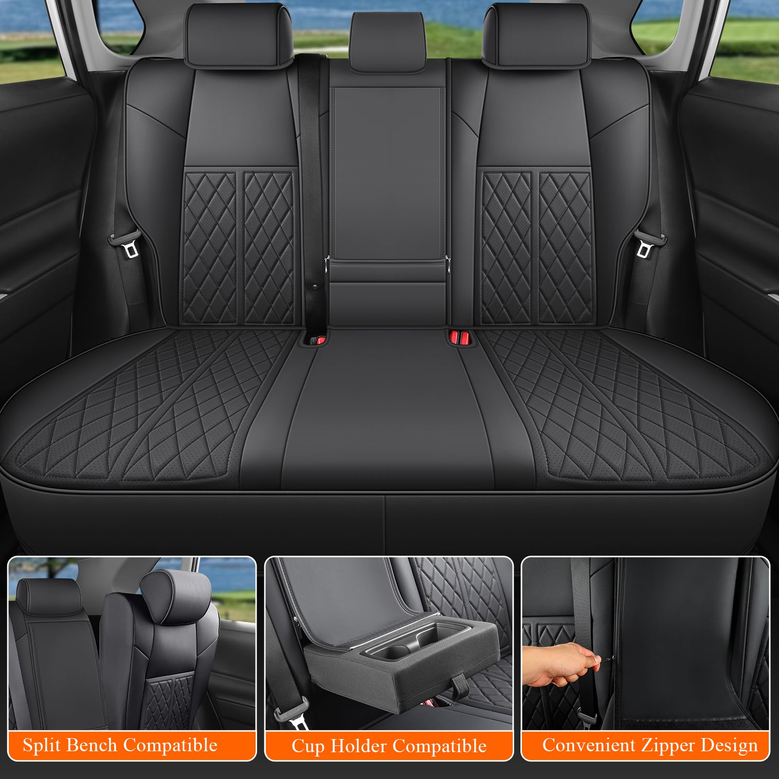 DuDuWang Rav4 seat covers — waterproof barrier guards against spills and everyday messes.