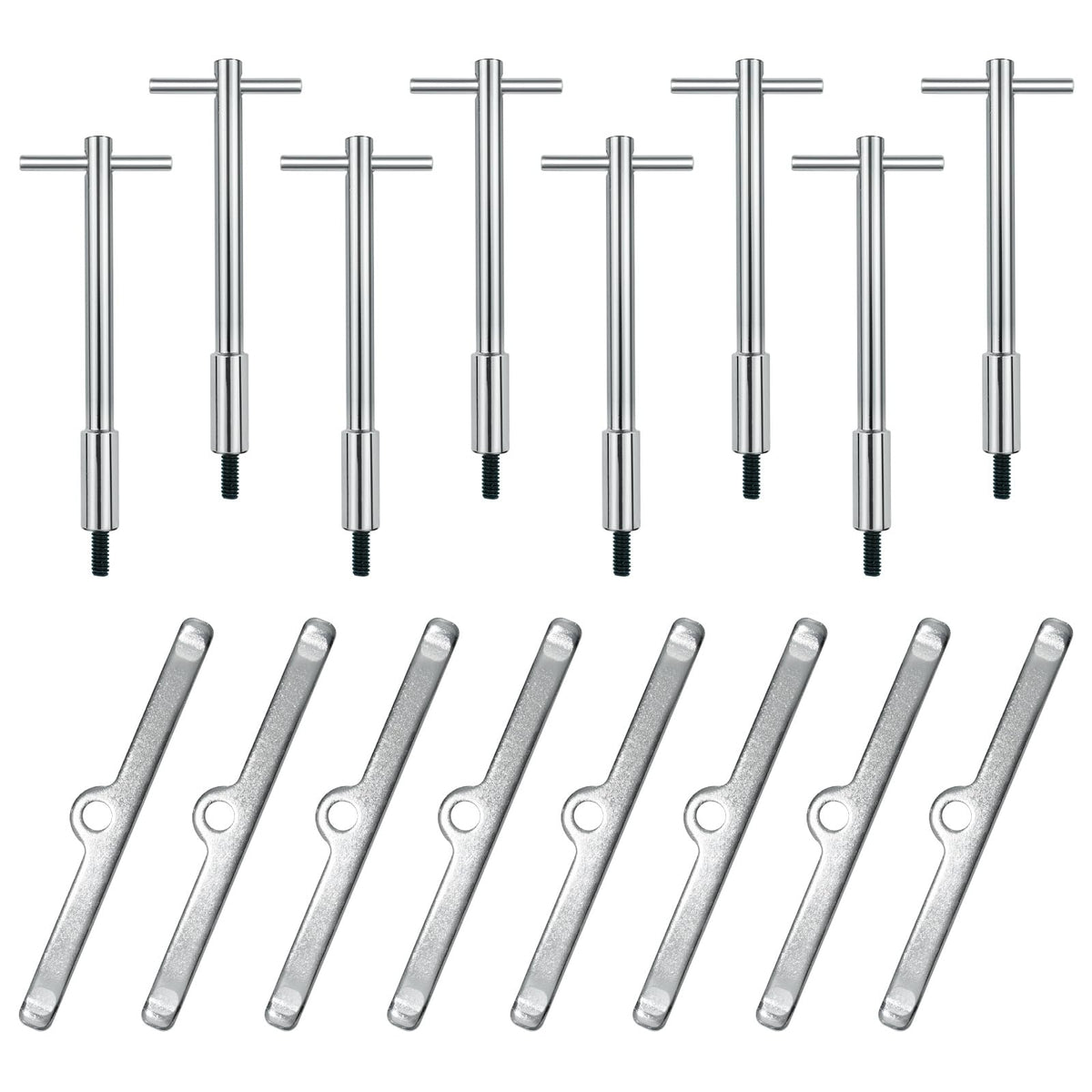 Dueilgo valve cover T-bar set rod ensures even load distribution on Chevy engine bolts.
