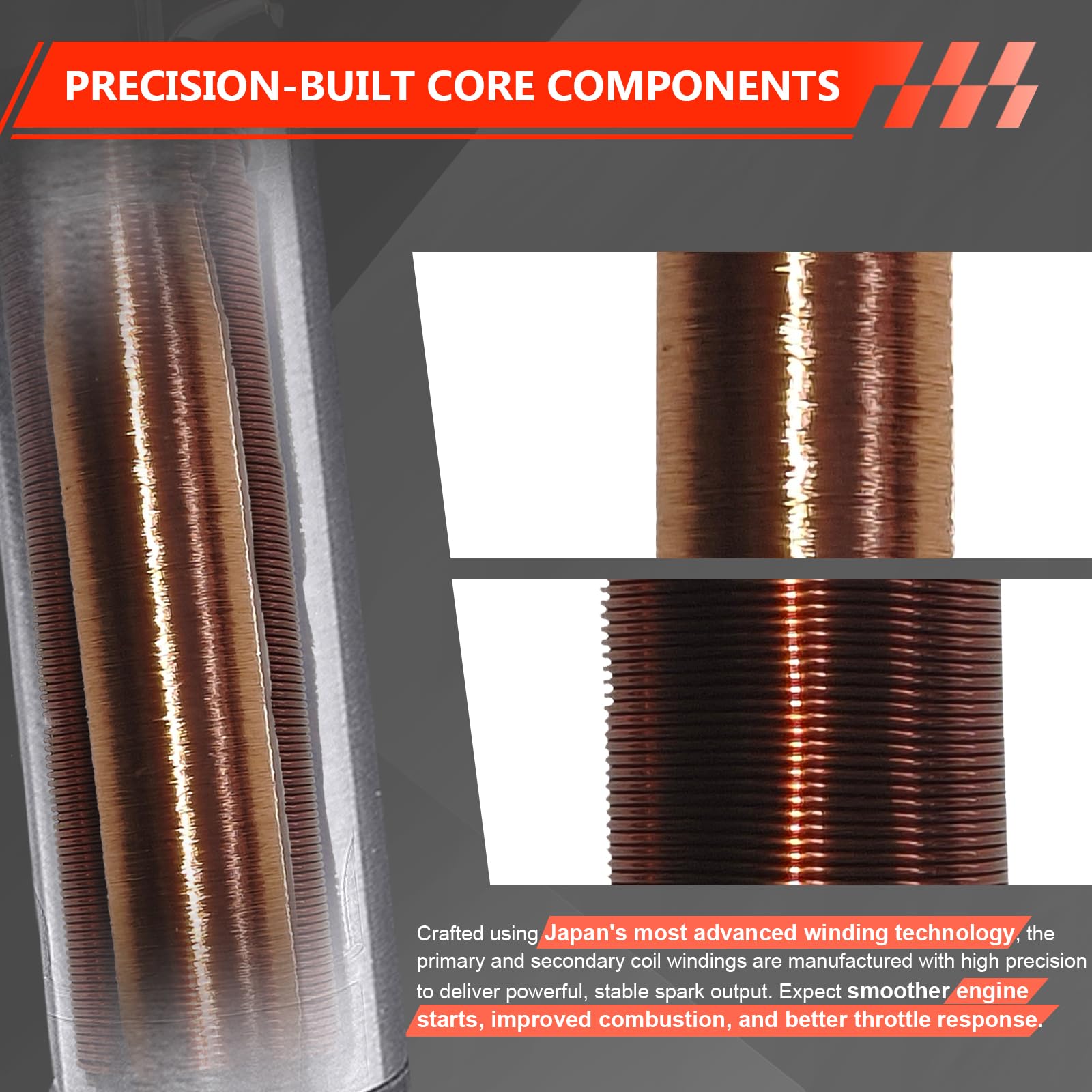Close-up of Dueyu coil core assembly with precision windings