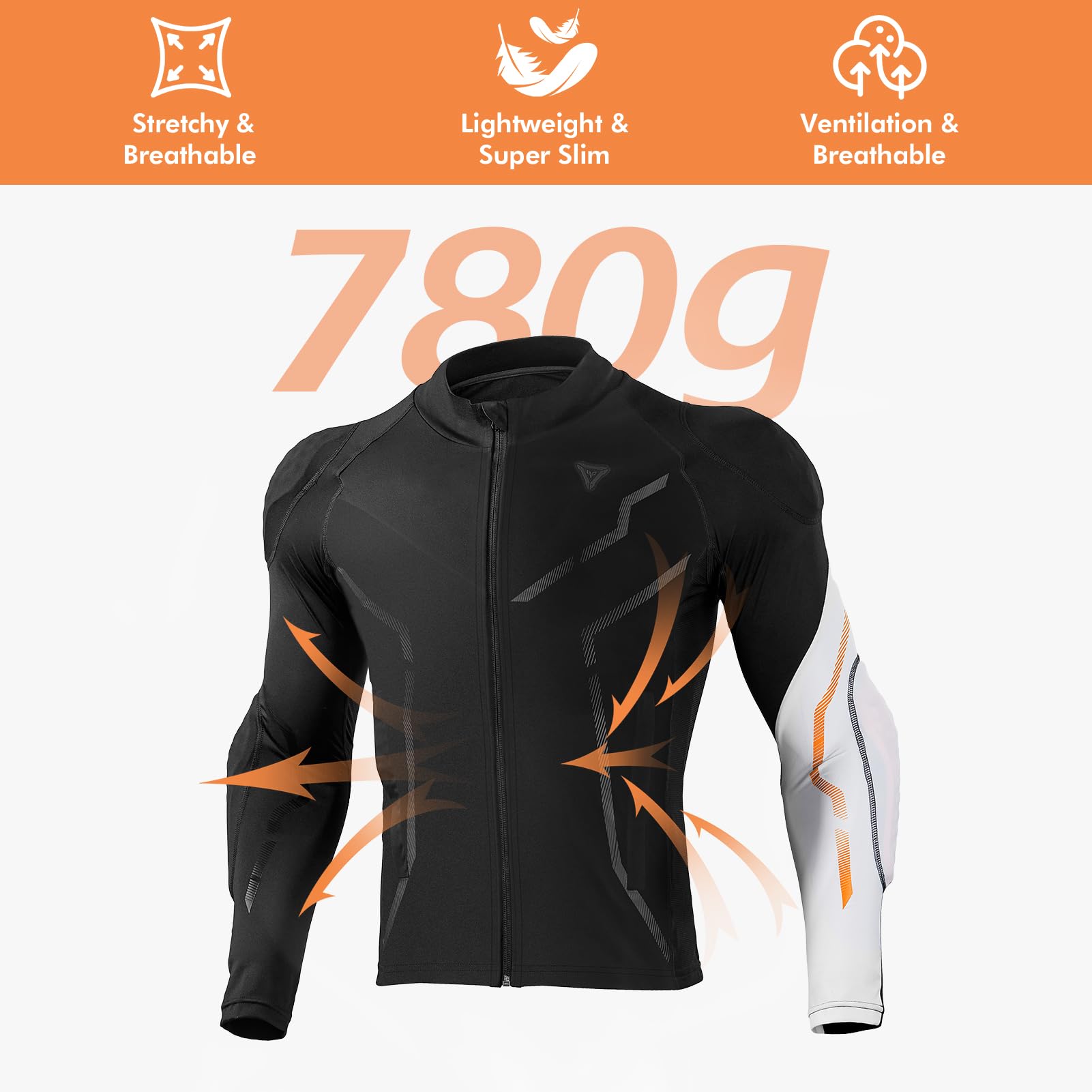 DUHAN Armored Shirt elbow protection reduces impact during quick stops.