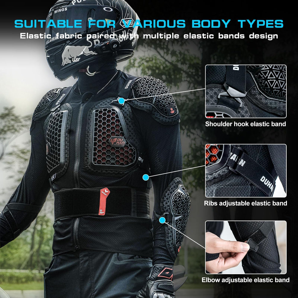 DUHAN back protector horizontal groove design for ergonomic fit