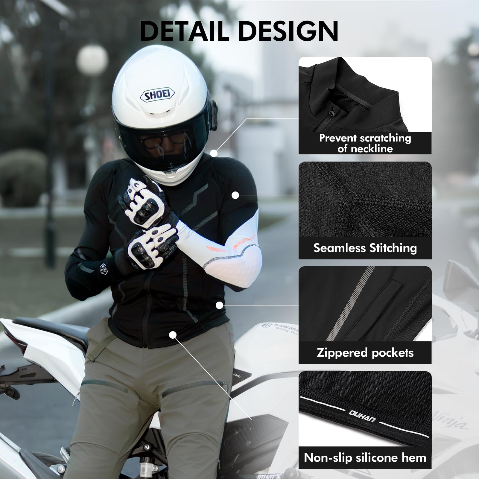 DUHAN armored shirt all-season design suits year-round riding.