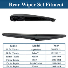 DUILEO rear wiper arm and blade on Prius V providing precise fit