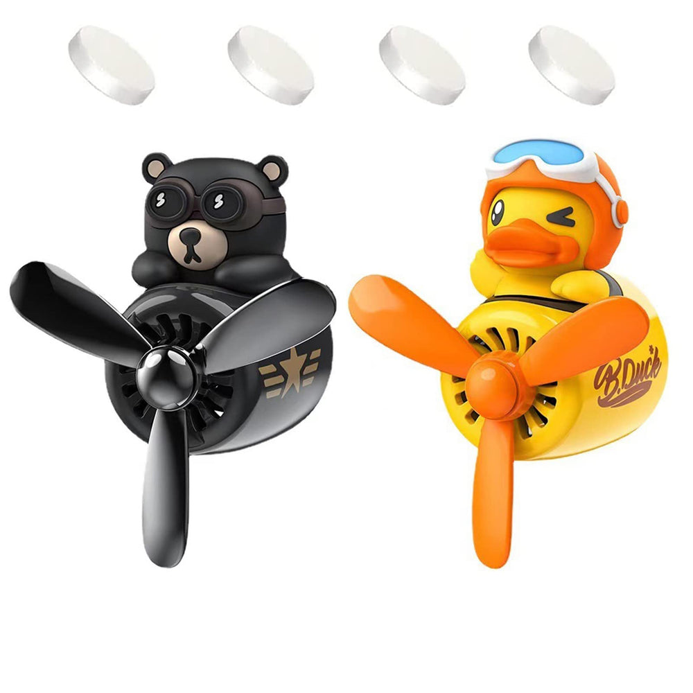 DUHKHAS bear-pilot car air freshener with nostalgic design enhances cabin aroma