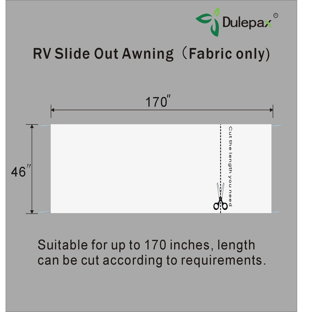 Dulepax fabric cut to fit 2 to 12 slide-out awnings for versatile replacements