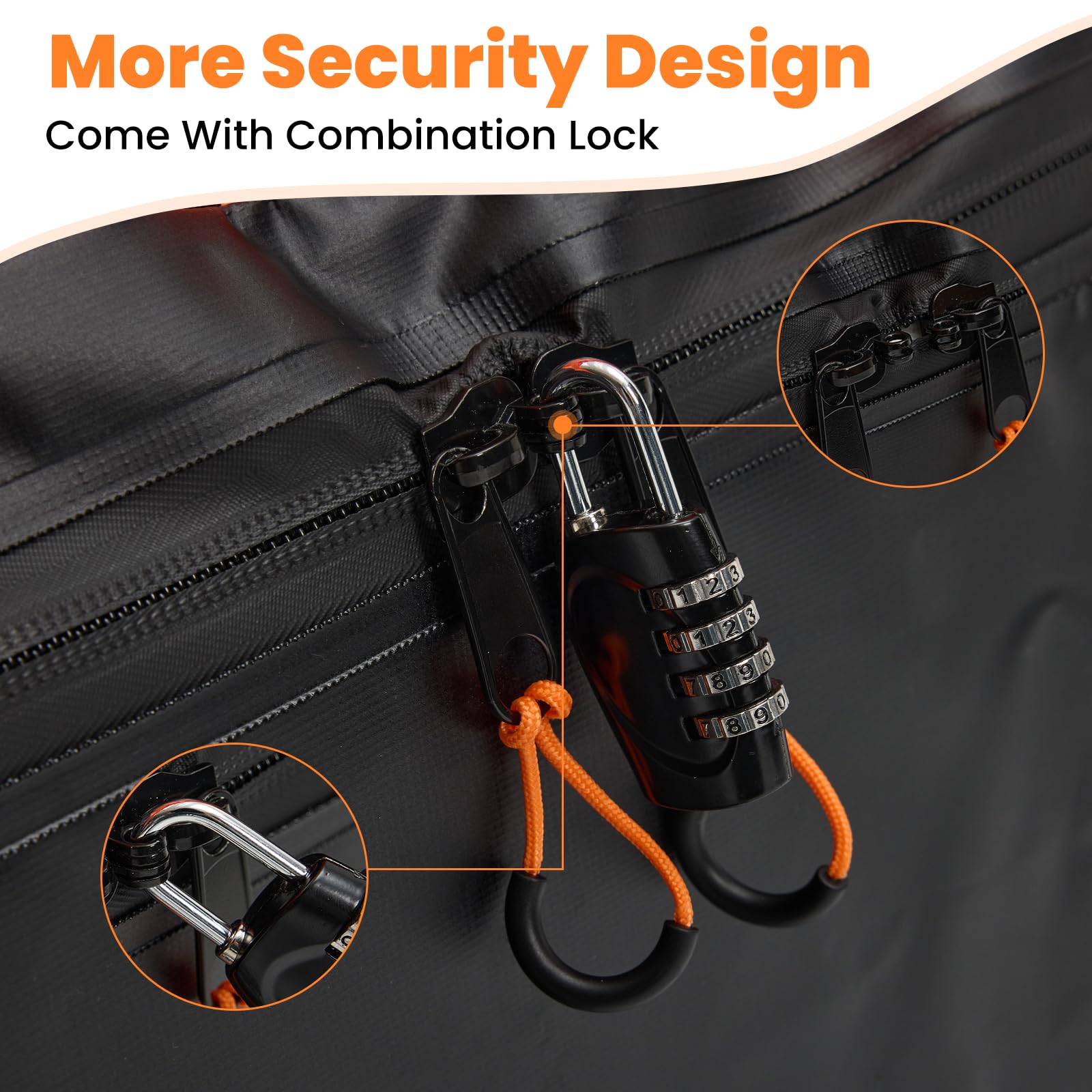DUMOS combination lock adds cargo security on road trips.