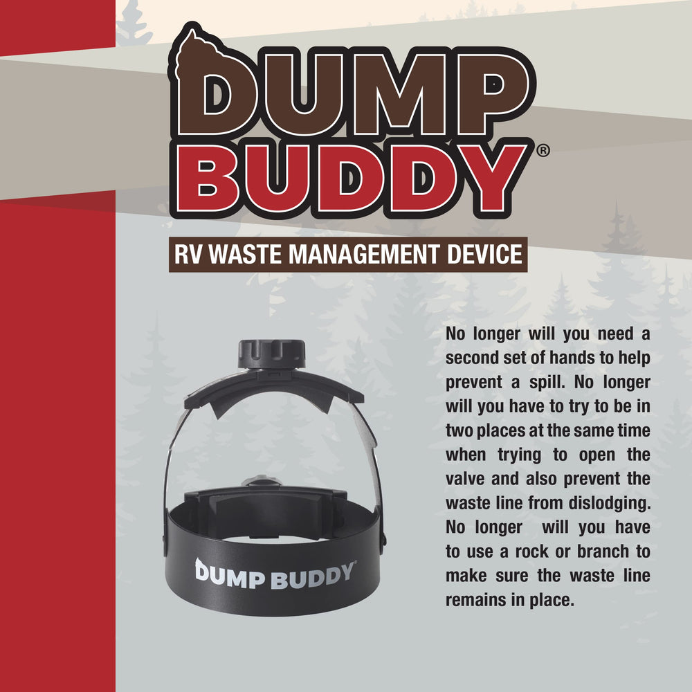 Dump Buddy 90-degree elbow attachment stabilizes waste lines for safer dumping.