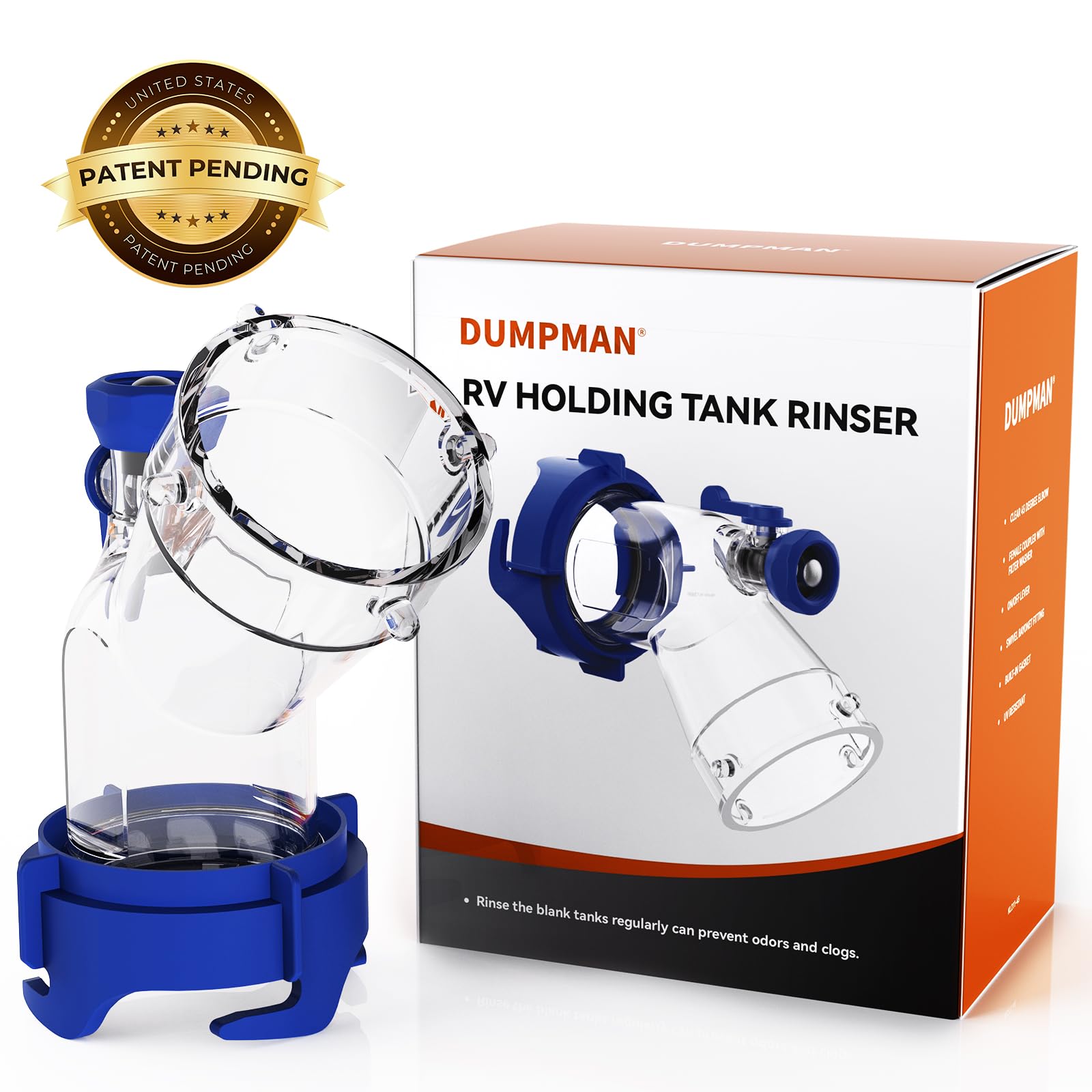 DUMPMAN 3-inch sewer hose fit provides compatibility with RV outlets.