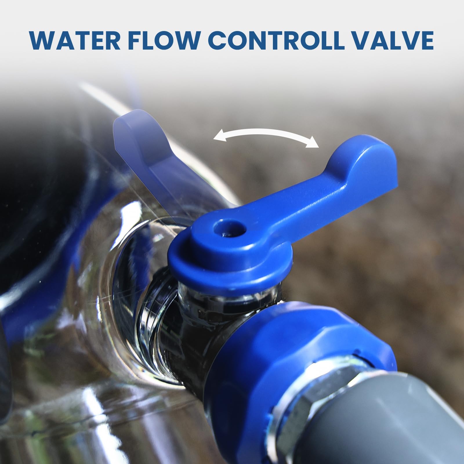 Dumpman ON/OFF switch controls water flow during rinsing.