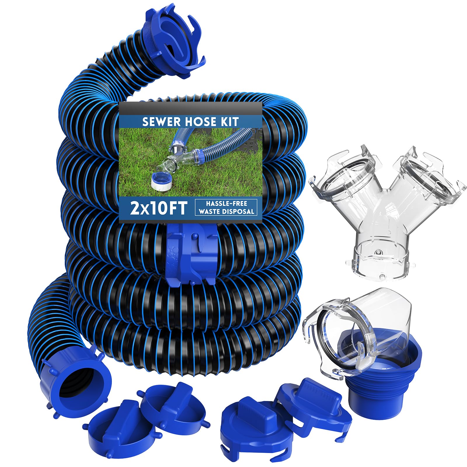DUMPMAN RV sewer hose kit 20ft ready for campground use