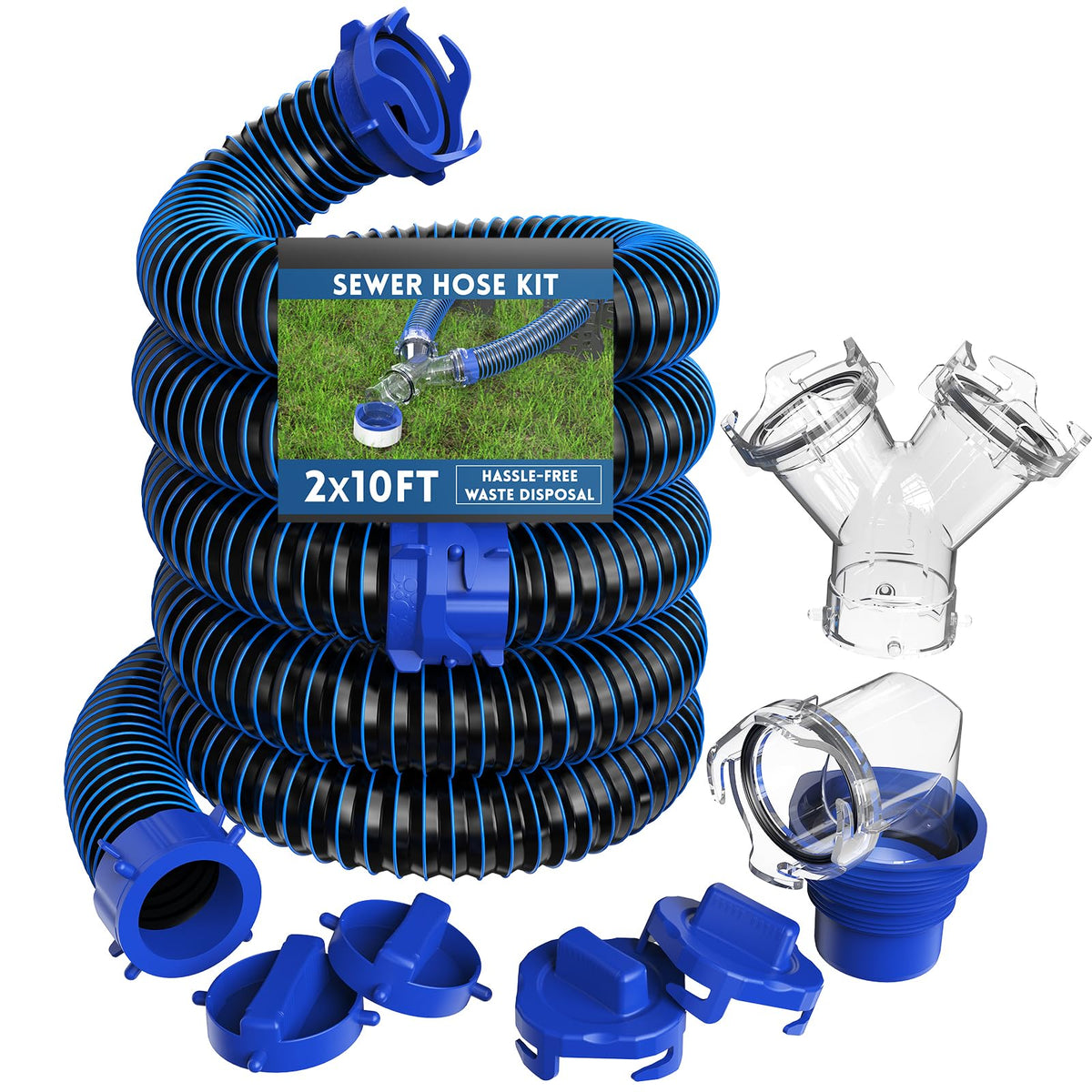 DUMPMAN RV sewer hose kit 20ft ready for campground use