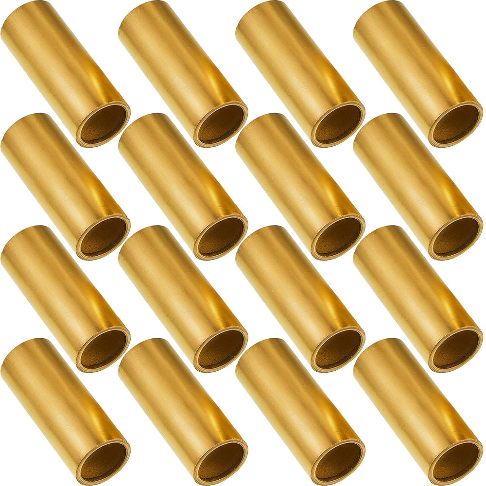 Dunzy brass trailer bushings kit, 16-pack, ready for quick axle replacement.