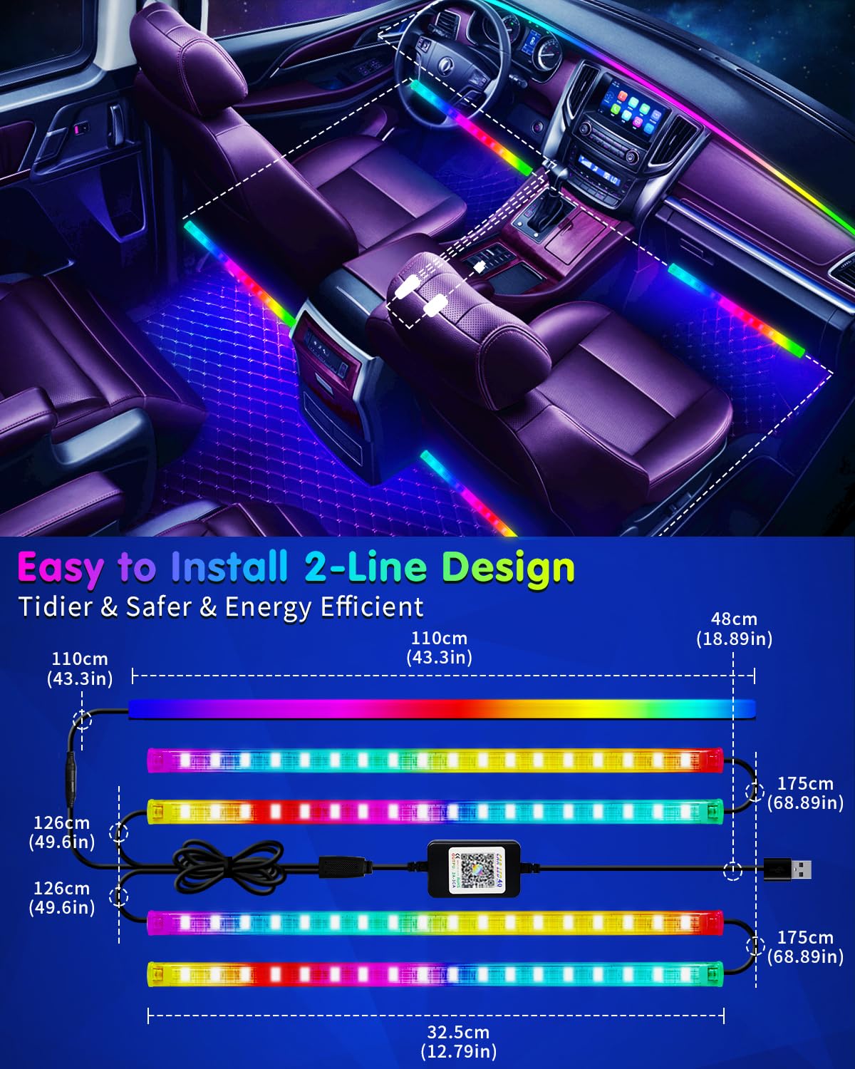 DUOFU365 easy-install 3M tape ensures tidy, secure mounting.