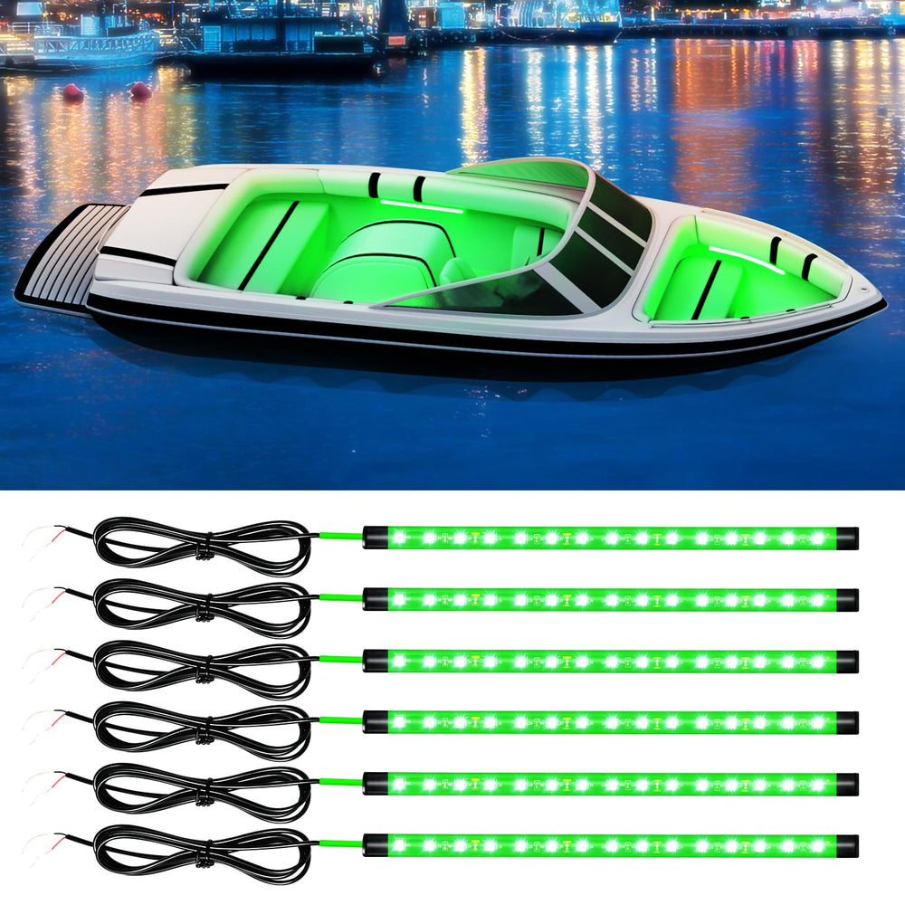 DUOFU365 green 30cm LED strip for boat illumination and decor.