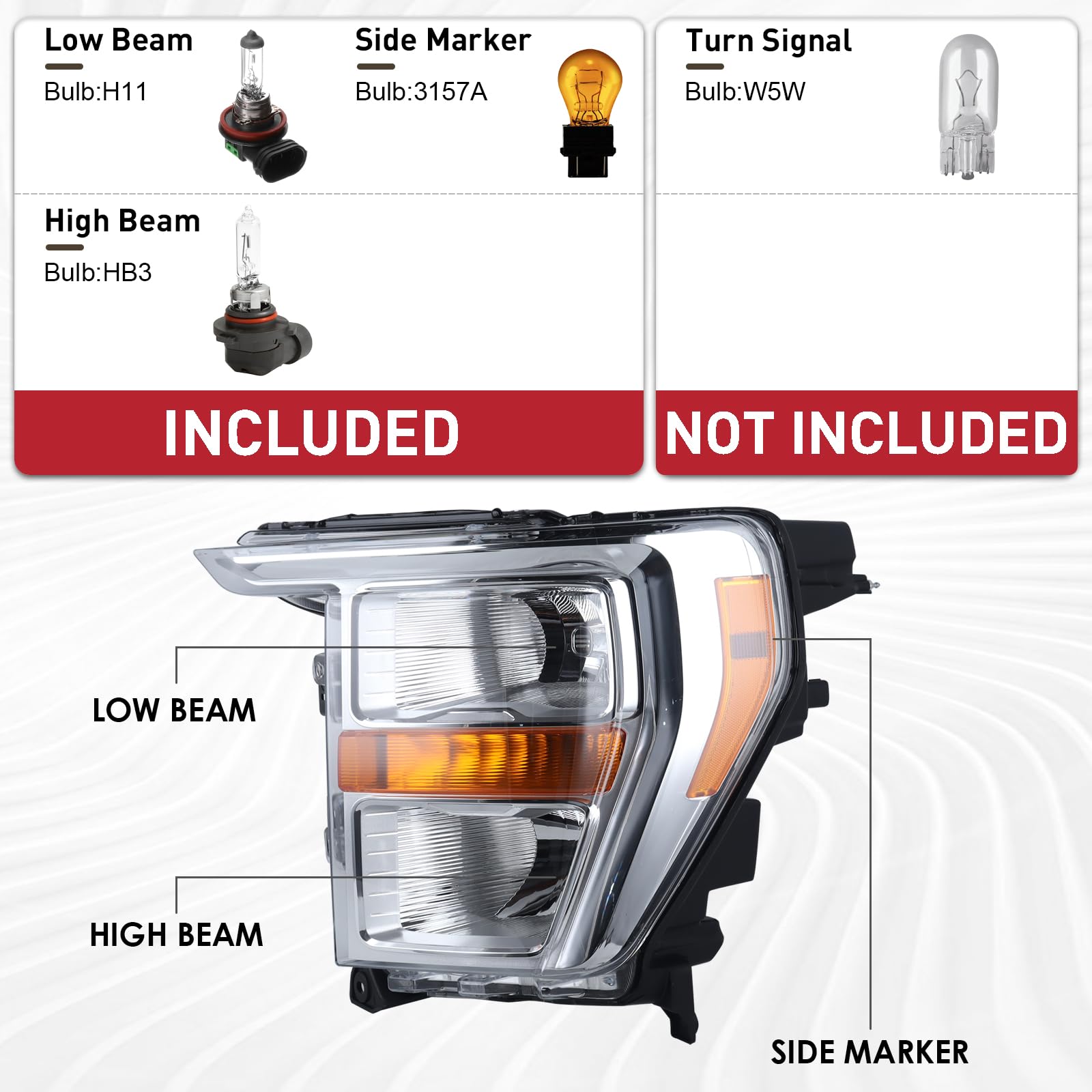 Duolctrams headlight close-up showing chrome bezel and halogen lamp
