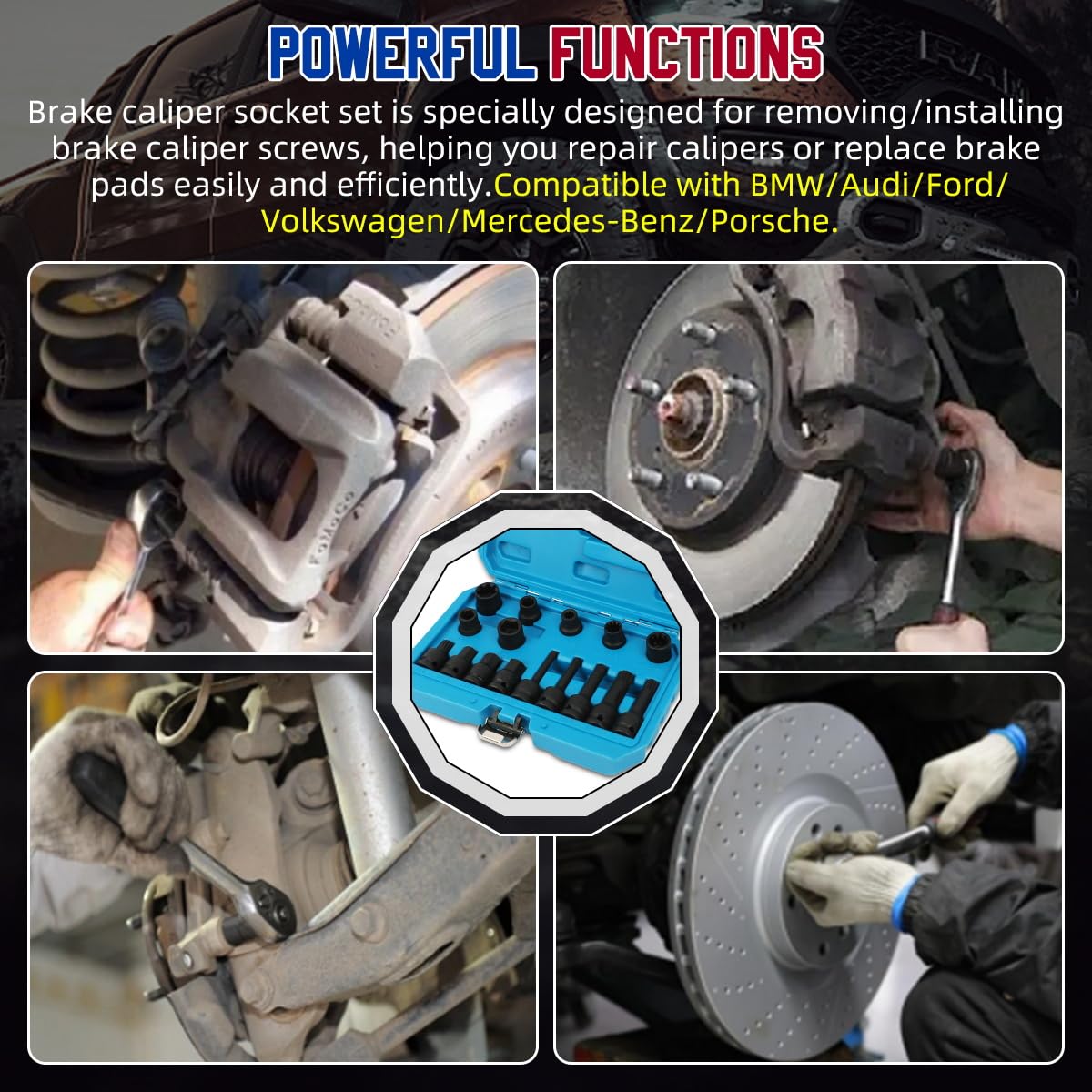 DUOYI hex and spline sockets for versatile caliper maintenance.