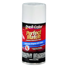 Dupli-Color Arctic White spray paint matches factory color for seamless repairs.