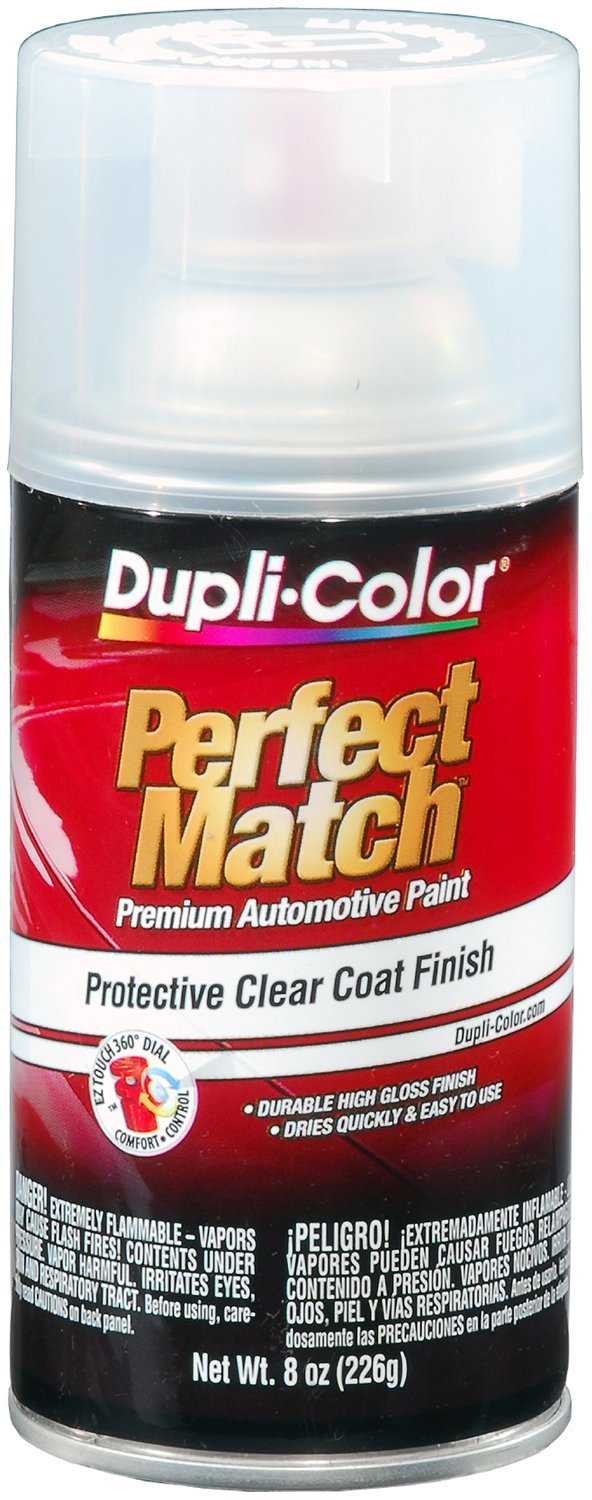 Dupli-Color Clear Perfect Match top coat aerosol for glossy OEM color protection and durable finish.