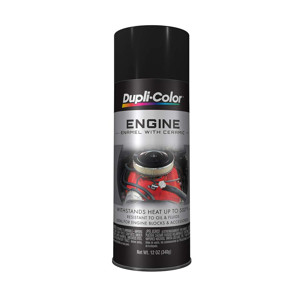 Dupli-Color DE1634 engine enamel spray can showing heat-resistant finish