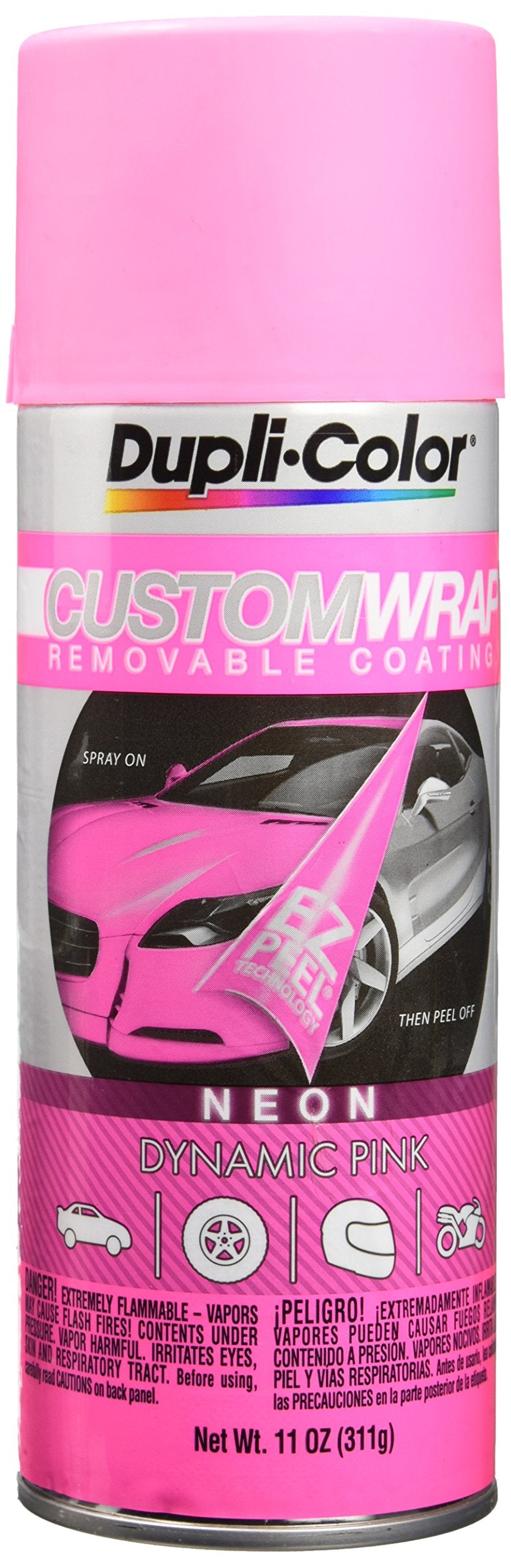 Dupli-Color ECWRC8650 dynamic pink spray can for bold vehicle customization.
