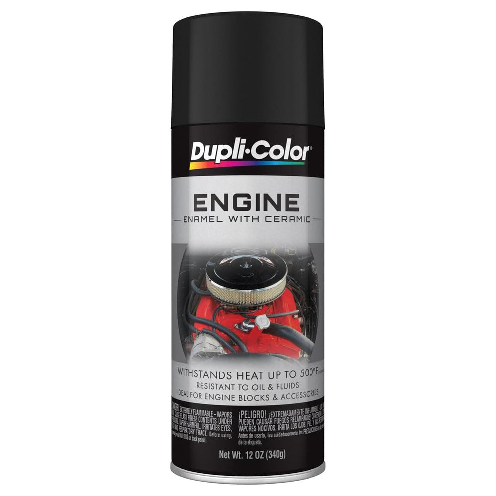 Dupli-Color Engine Enamel with Ceramic in Flat Black for high-heat engine parts