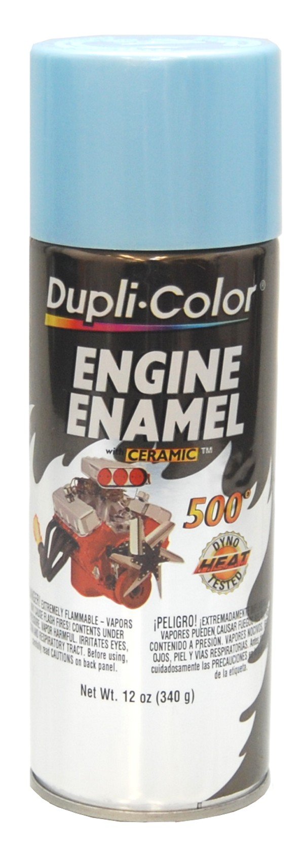 Dupli-Color Engine Enamel with Ceramic Pontiac Blue Metallic can for high-heat protection.