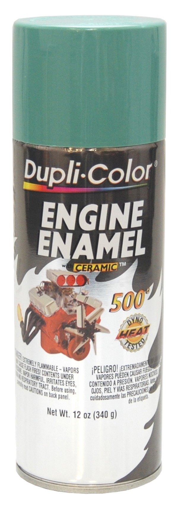 Dupli-Color Engine Enamel with Ceramic spray can provides high heat protection and lasting gloss.
