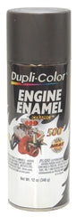 Dupli-Color Engine Enamel with Ceramic on an iron engine block for heat resistance and gloss.