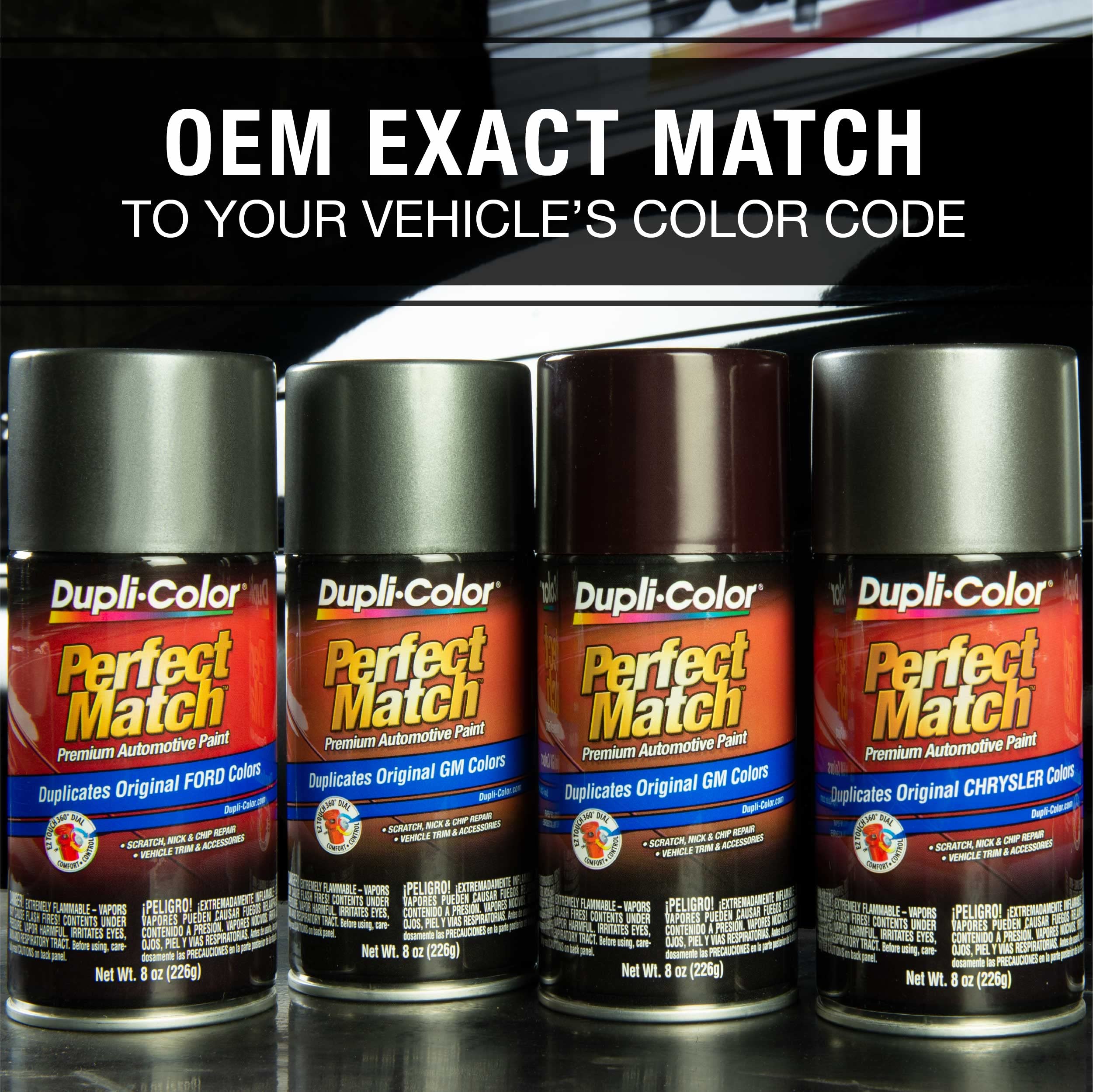 Dupli-Color Ford Dark Toreador Red match for exterior trim and body panels.
