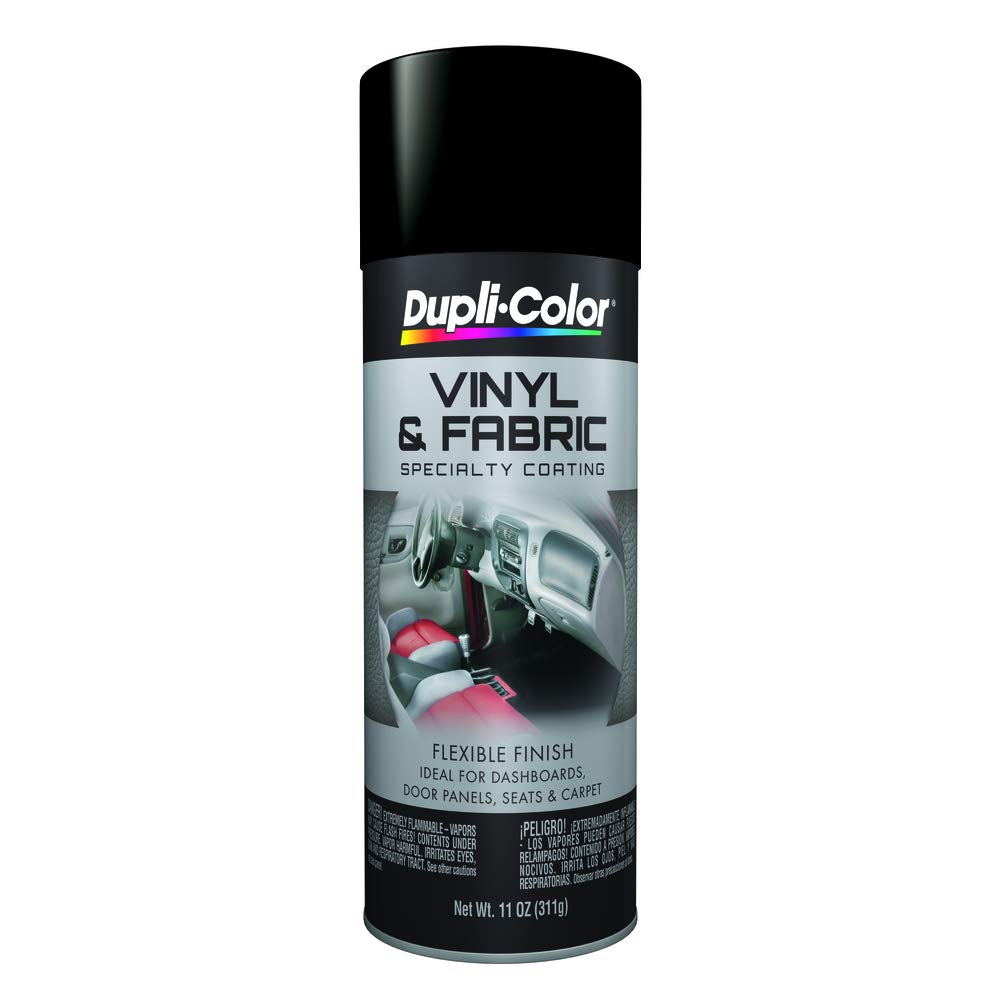 Dupli-Color HVP106-6 flat black vinyl and fabric coating aerosol for interior restoration and upgrade.