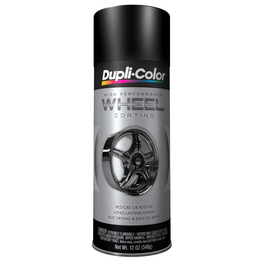 Dupli-Color HWP104 wheel paint aerosol can for quick black wheel refresh.