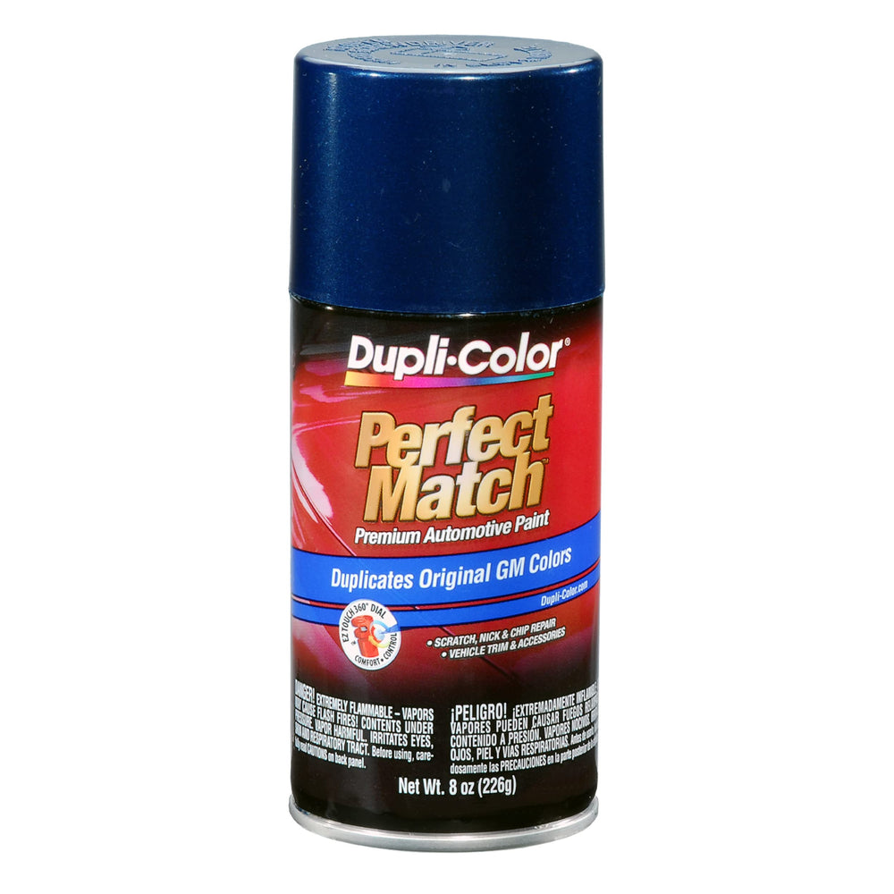 Dupli-Color Perfect Match aerosol can for precise, quick-dry color restoration on vehicles