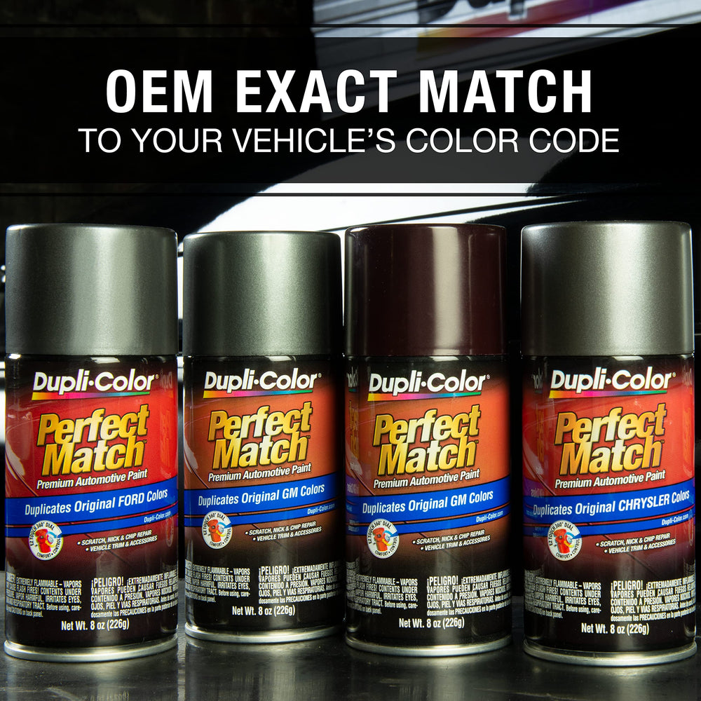 Close-up on the drying time for Dupli-Color Perfect Match automotive spray paint.