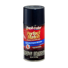 Dupli-Color Perfect Match GM Dark Ming Blue spray paint can for precise touch-ups.