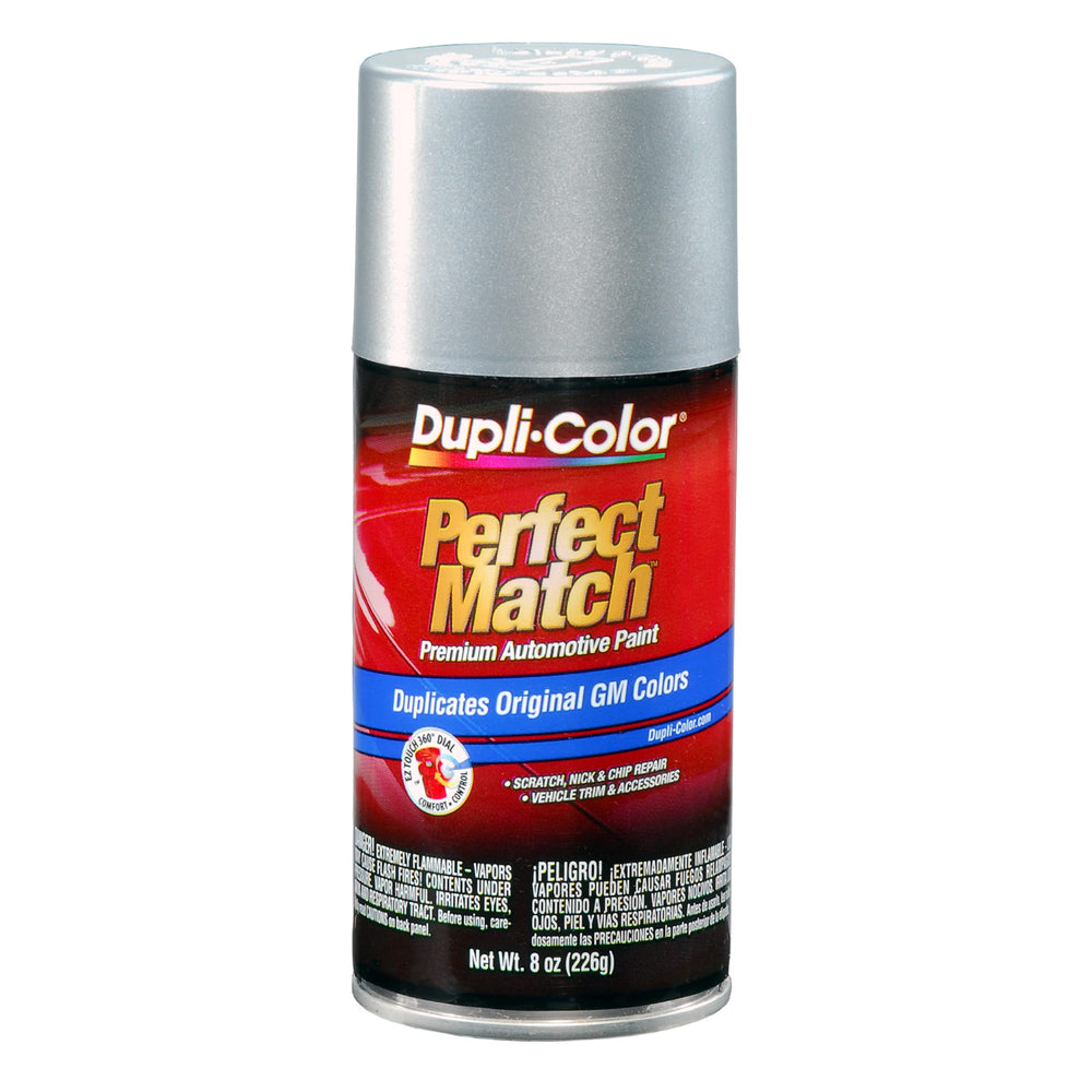 Dupli-Color Perfect Match Silver 8 oz spray can for precise automotive touch-ups.
