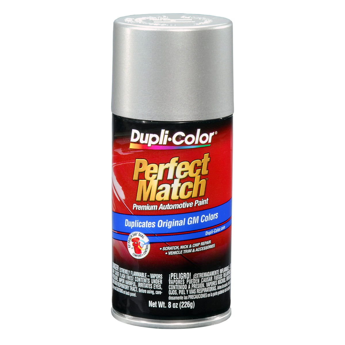 Dupli-Color Perfect Match 8 oz can, Silver Birch, for easy auto touch-ups.