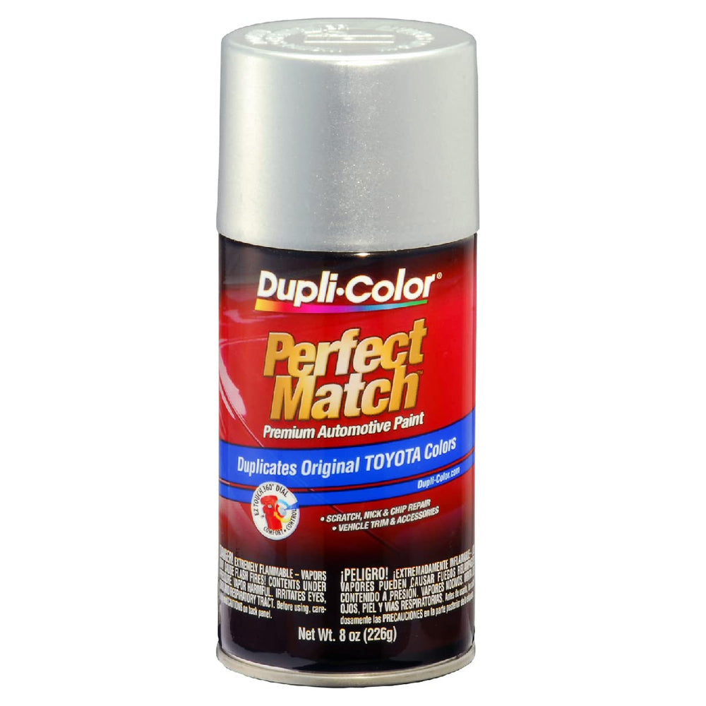 Dupli-Color Perfect Match 1D4 Toyota Titanium Metallic spray can front view for seamless color restoration