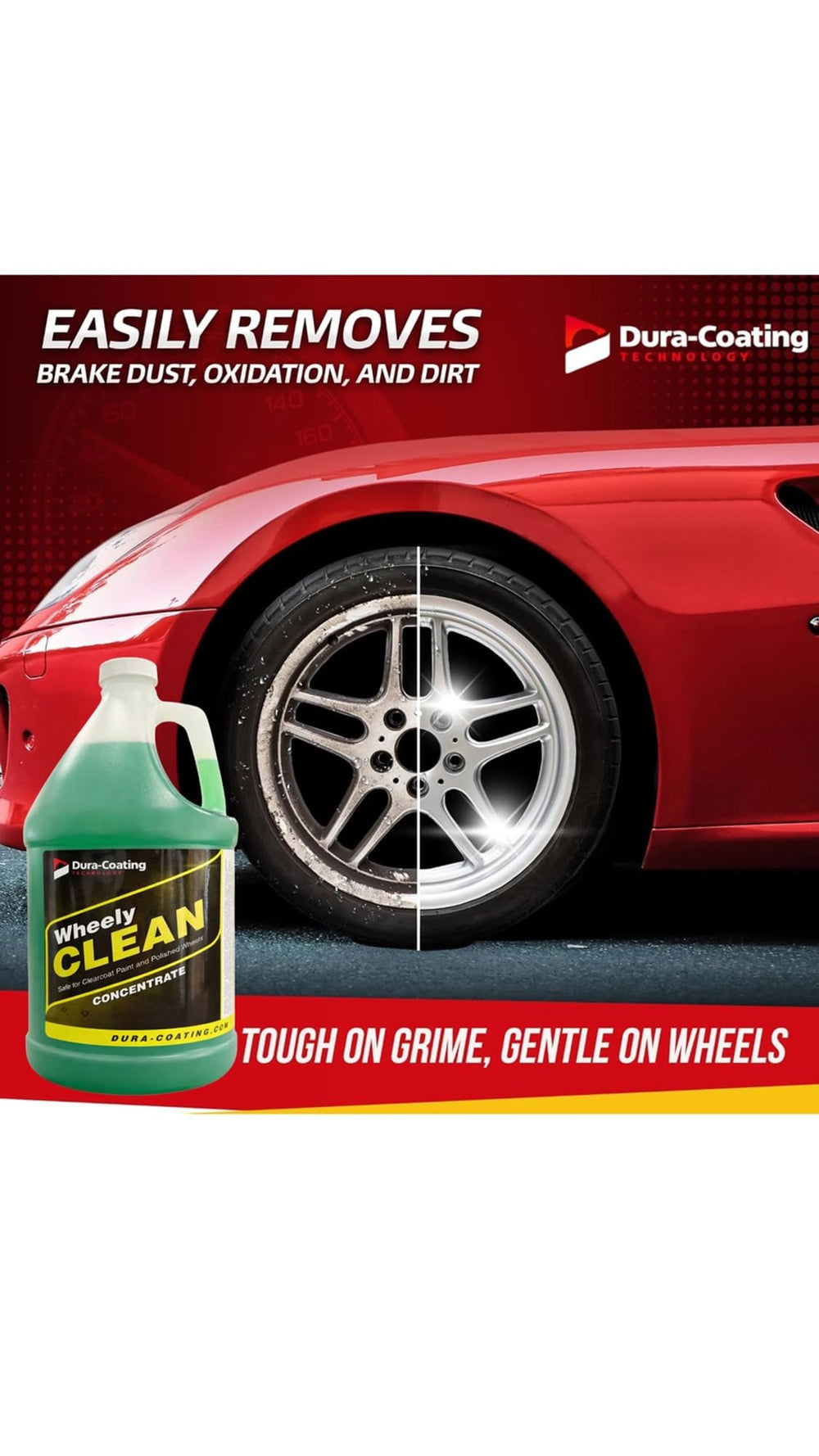 DURA-COATING TECHNOLOGY Wheely Clean wheel brush action cleans deeply and efficiently.