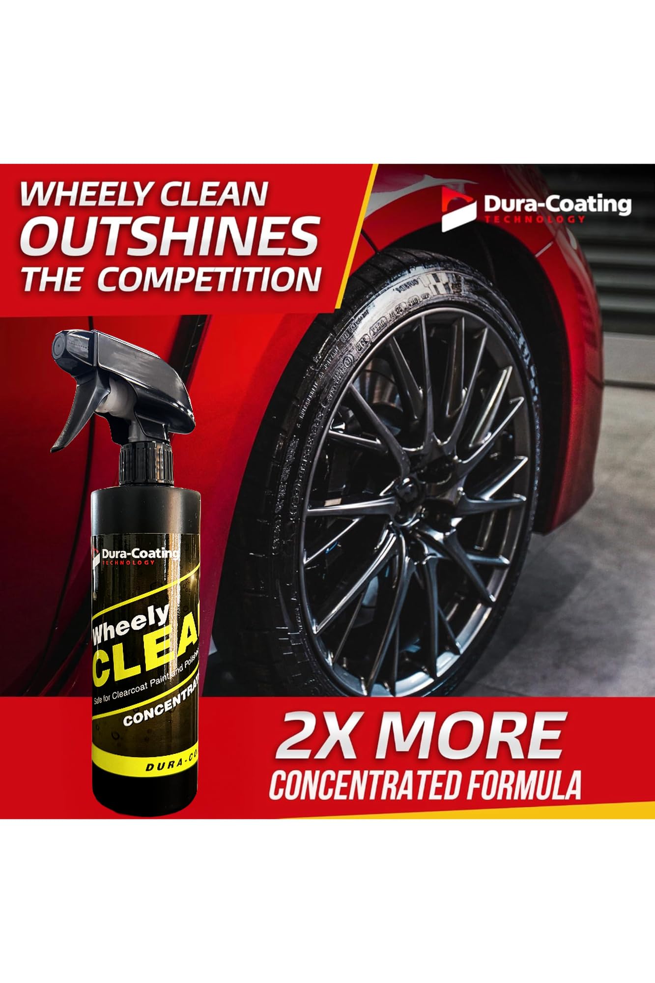 DURA-COATING Wheely Clean aluminum wheels reveal a glossy finish.
