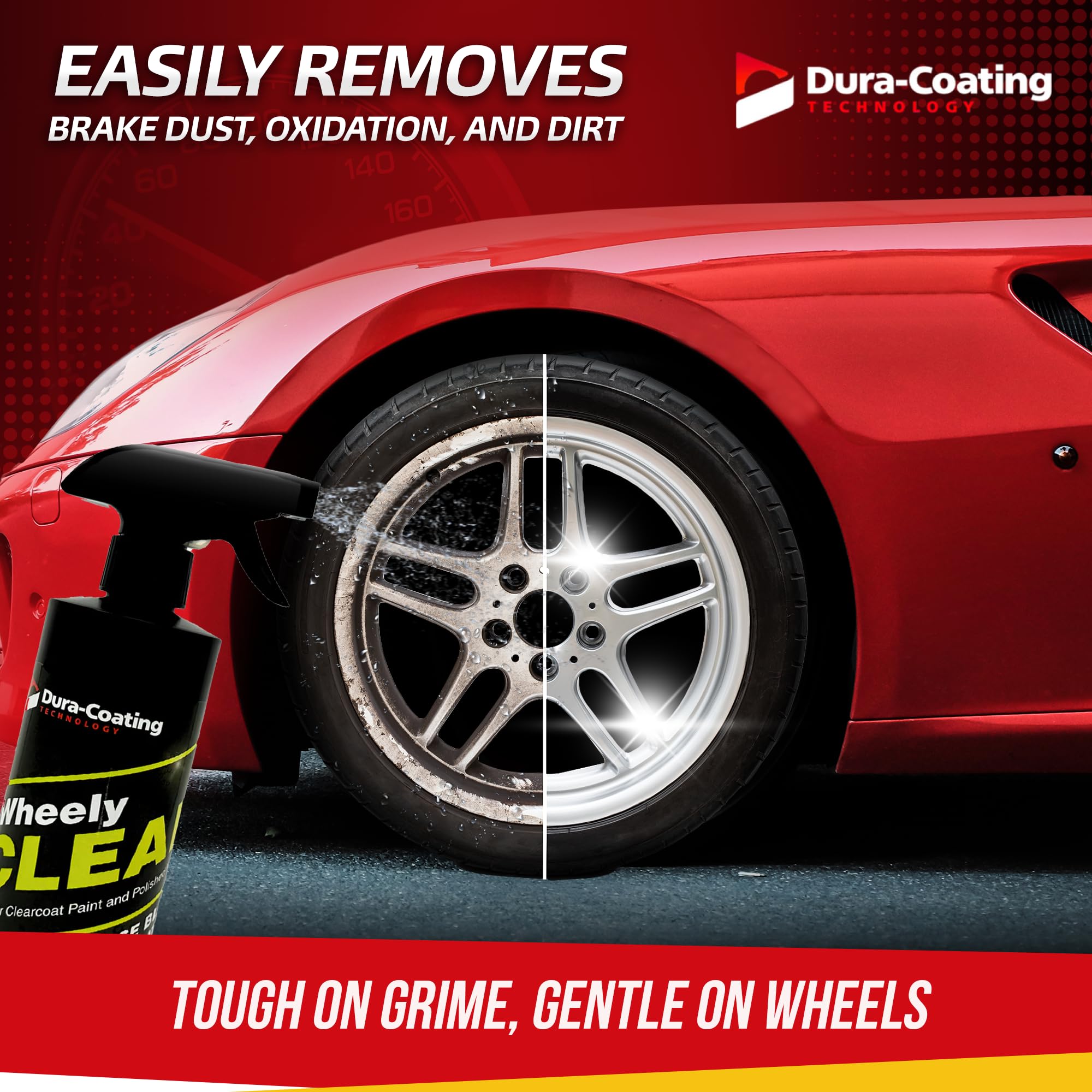 DURA-COATING Wheely Clean cleans aluminum wheels safely and effectively.