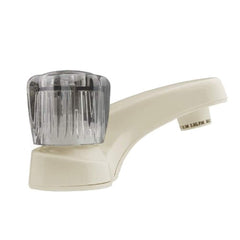 Arc spout detail on the DF-PL700S-BQ rv faucet minimizes splashing