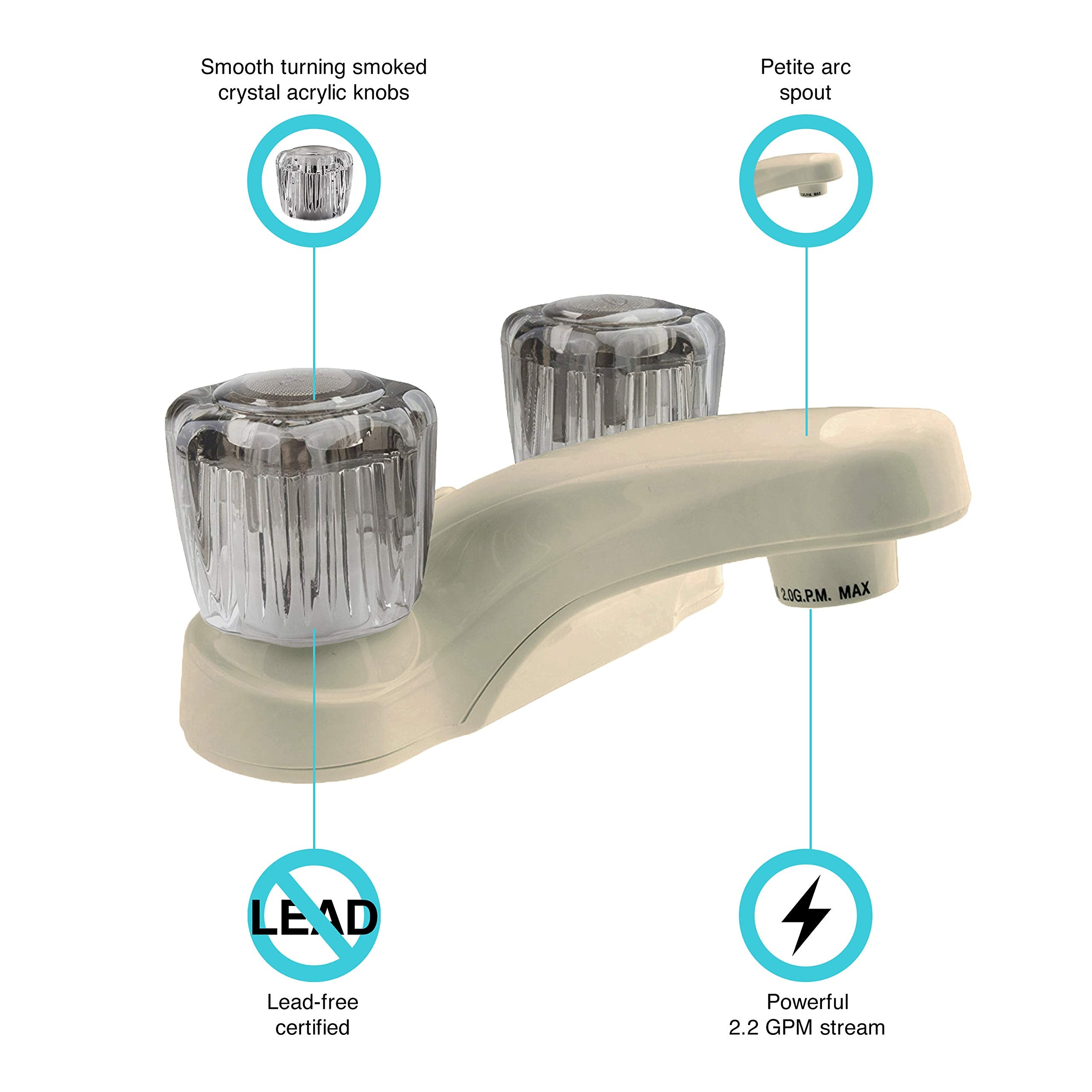 Lead-free construction shown on the DF-PL700S-BQ rv faucet for safer use